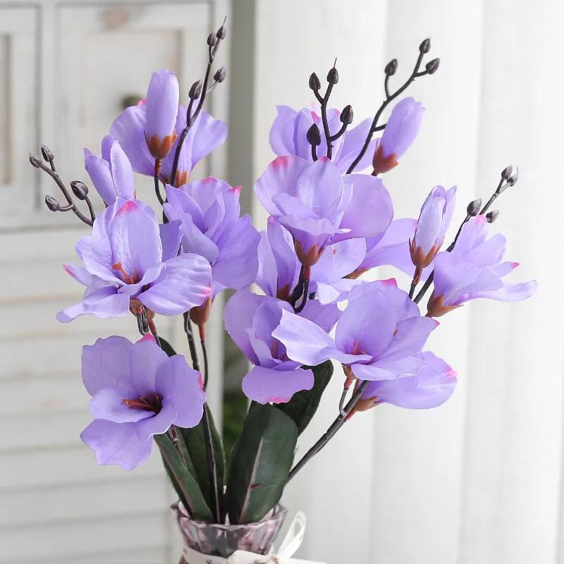 High Quality 5 Forks 20 Head Artificial Magnolia Flower for Home Living Room Tab