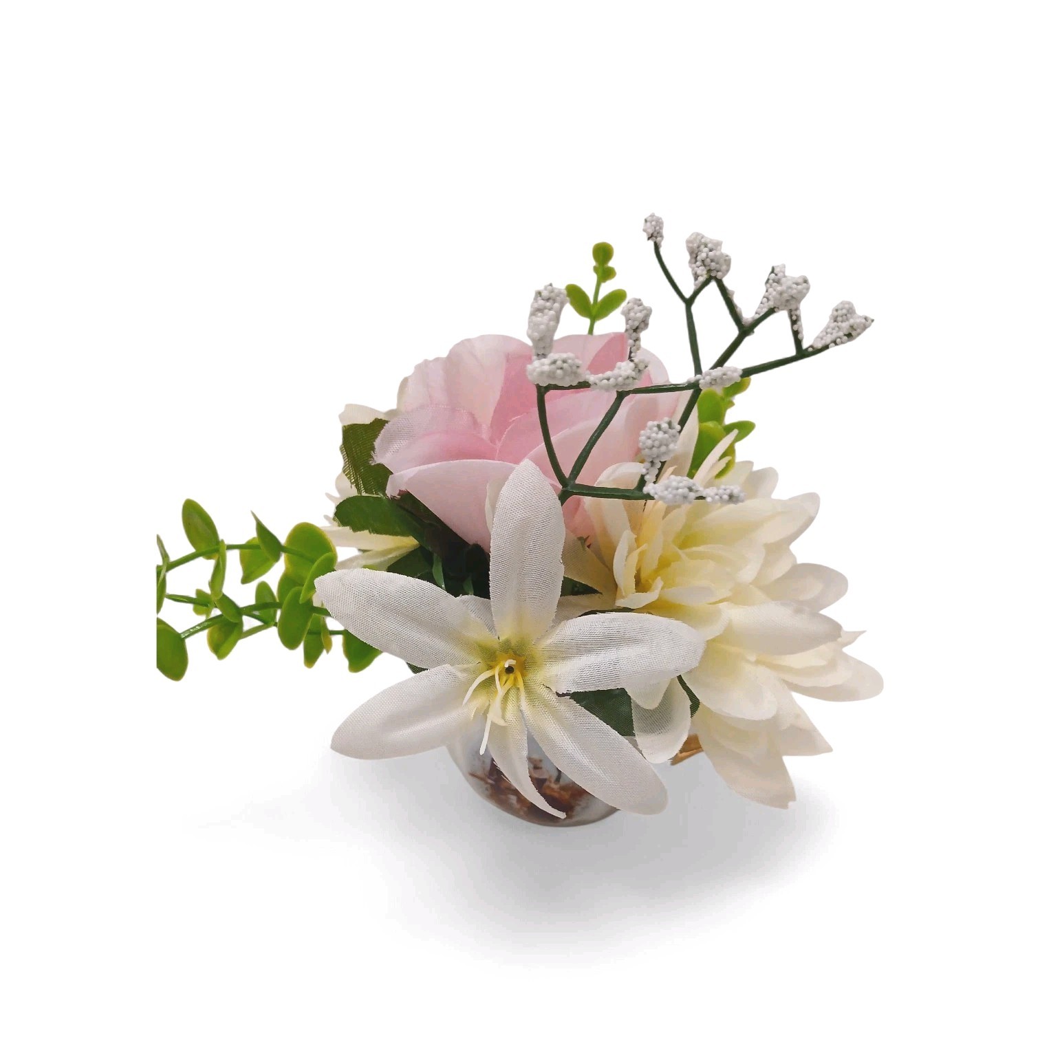 Tea Party Pink Rose Chrysanthem Silk Floral Arrangement Bridal Birthday POP-IN