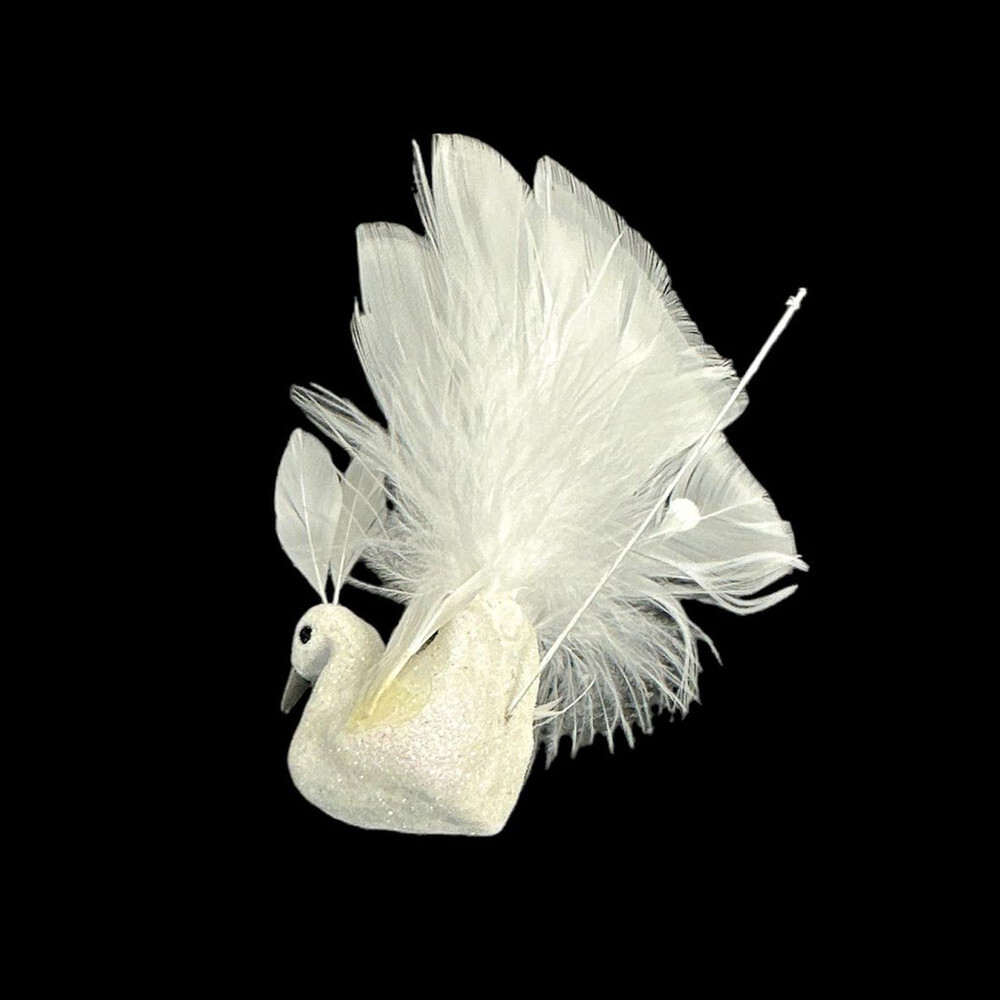 10 Pc 4-1/2″L Artificial Peacock Bird Glitter Gems Foam Feather Craft Decoration
