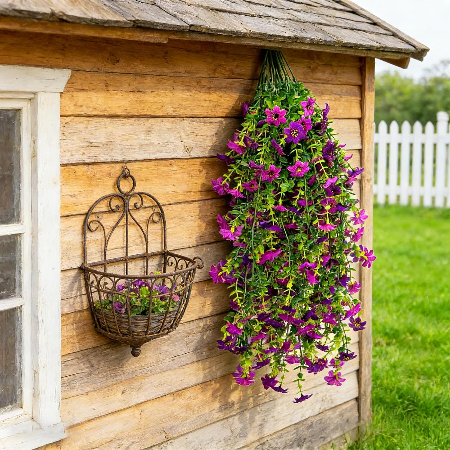 6 Pcs 30.3Inch Artificial Hanging Flowers Plants for Outdoor Faux Hanging Daisy
