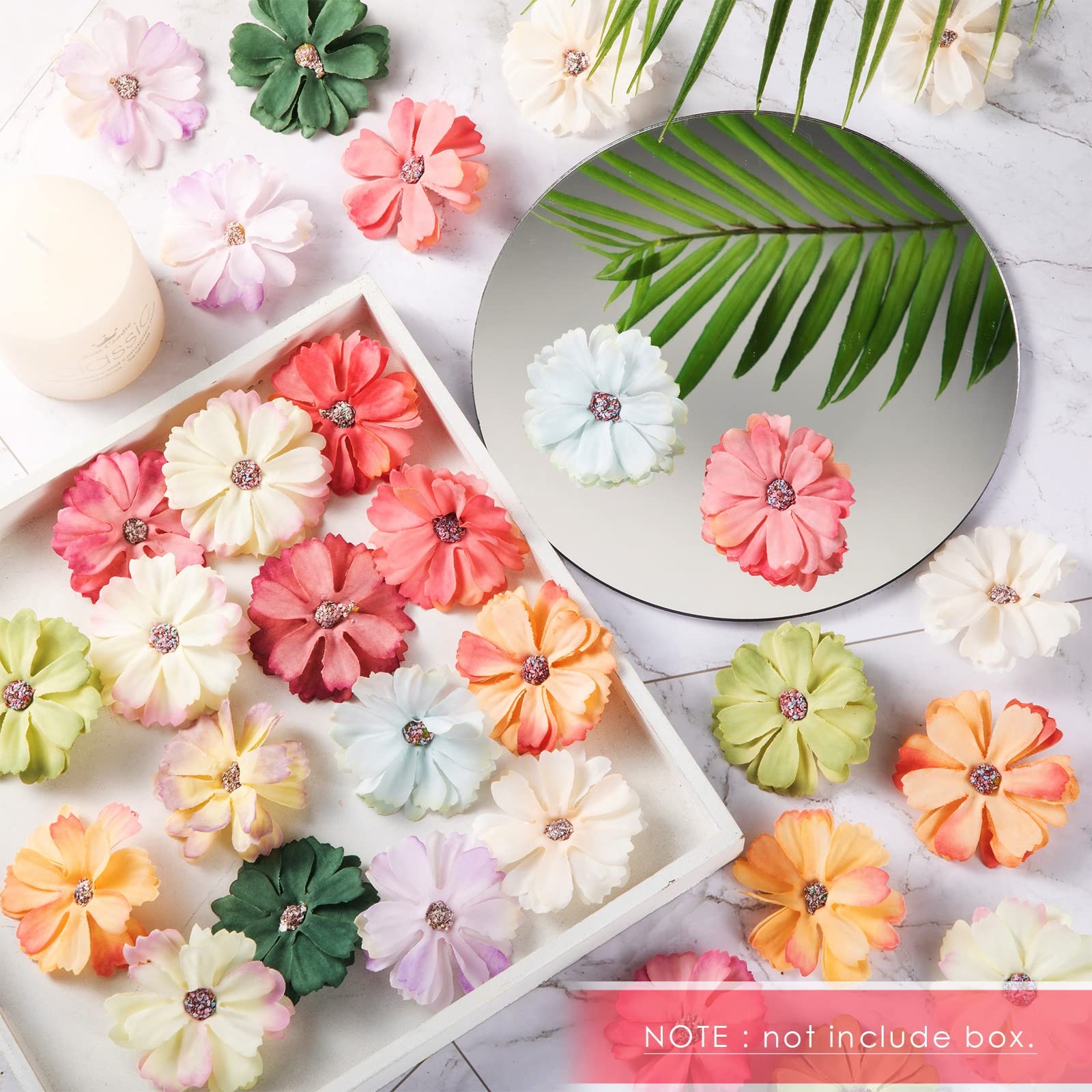 120 PCS Bulk Mini Silk Flower Heads Multicolor Artificial Fake Craft Wedding