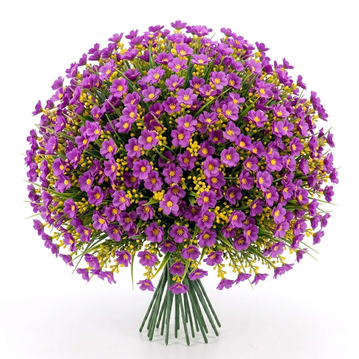 2/6/12Bundles Artificial Flowers for Outdoor, Fake Silk Flower UV Resistant Faux