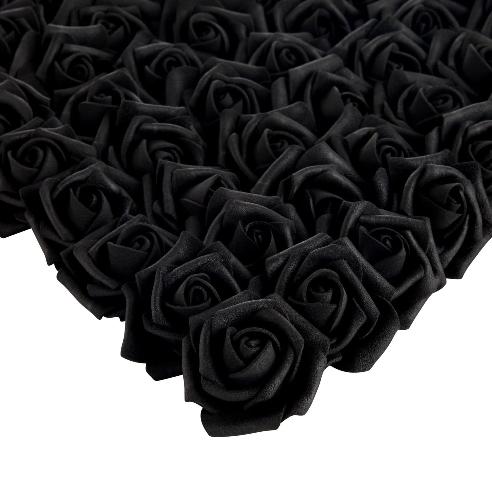Stemless Artificial Roses – Black Artificial Flowers for Crafts – Soft Foam R…
