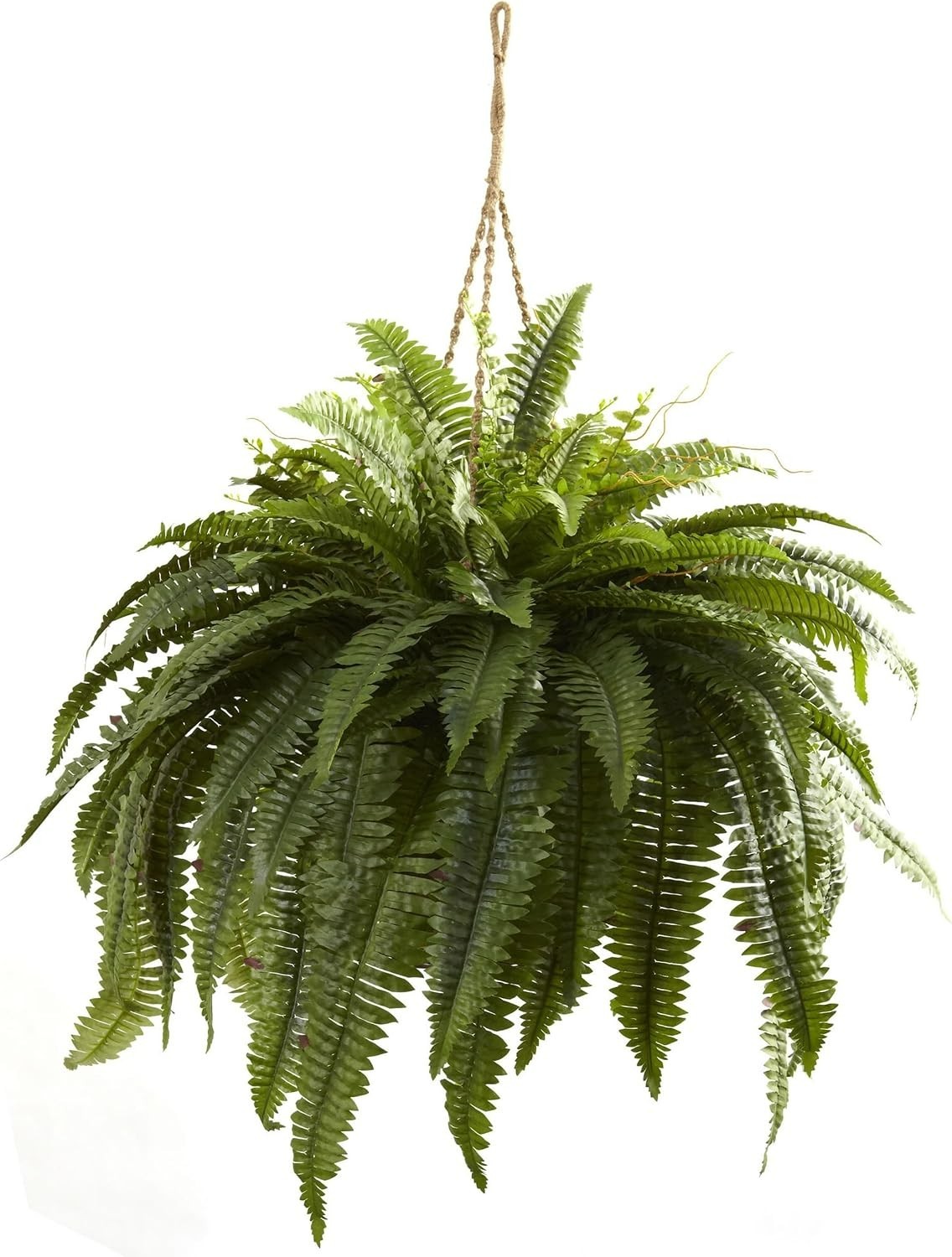 36 in. Giant Boston Fern – Luxurious Faux Hanging Plant for Effortless Decor