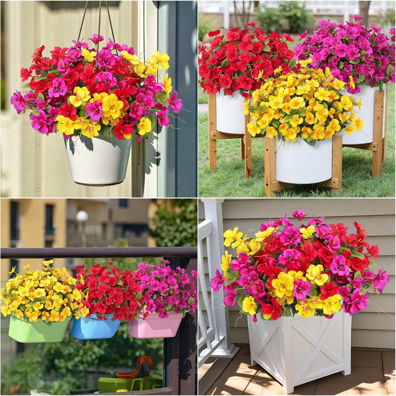 8 Bundles Artificial Hibiscus Flowers for Outdoors Decoration, Faux Silk Flow…