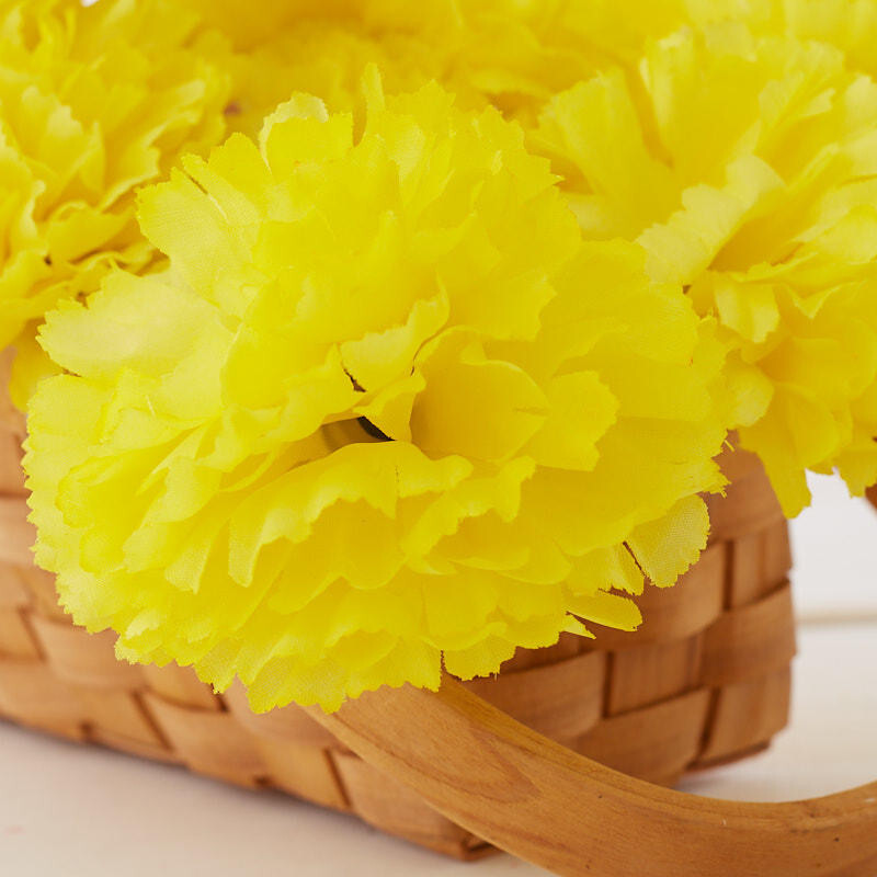 Bulk Pack of 100 Large Yellow Artificial Carnation 7-1/2″ Picks