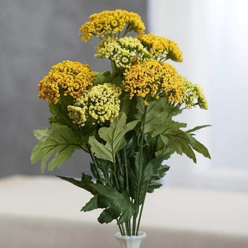 Factory Direct Craft Yellow Artificial Queen Anne’s Lace 17″ tall Bush