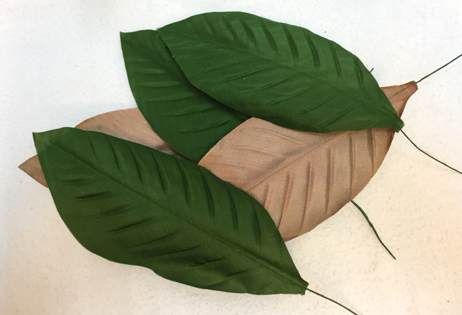 Magnolia Flowers Faux Artificial Light Burgandy 14.5″ to 29″ long Leaves Lot 4