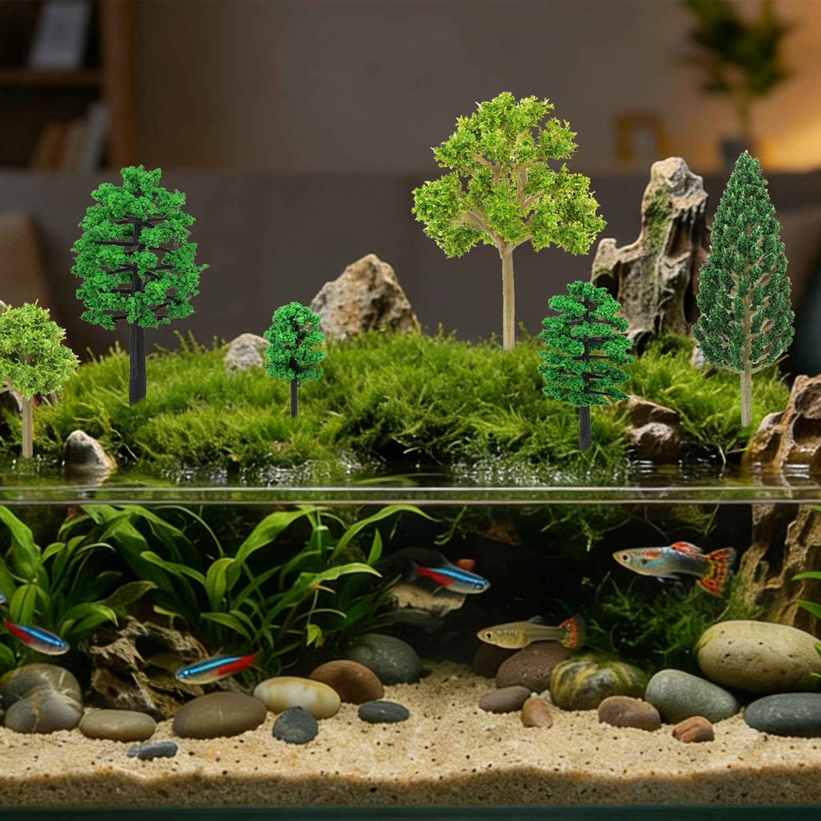 14pcs Mixed Model Trees for Diorama Crafts