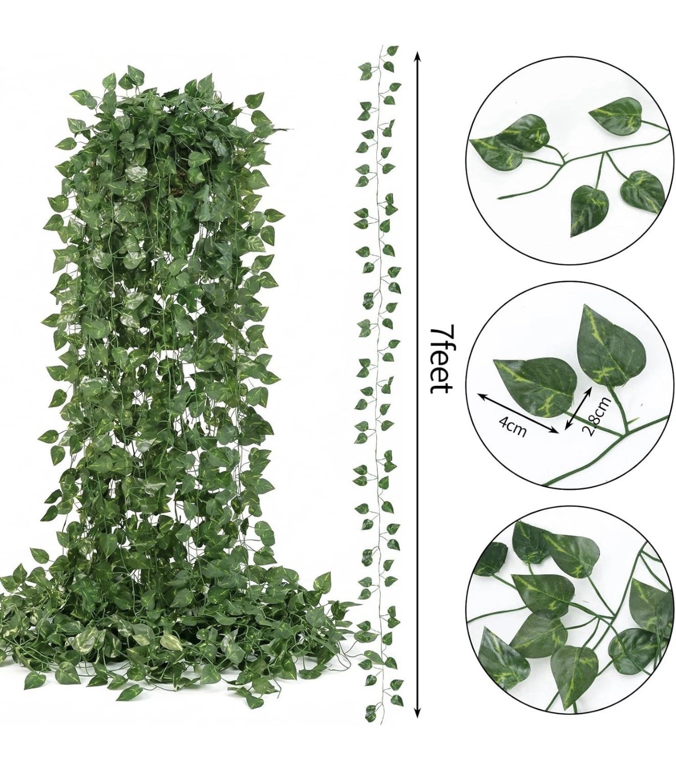 24 Pack 168Ft Artificial Ivy Greenery Garland Fake Vines Hanging Plants Backdrop
