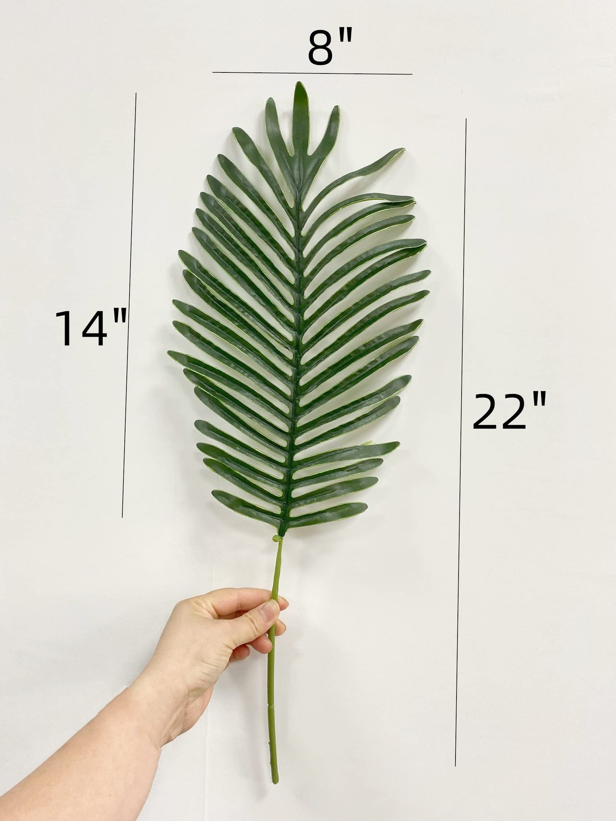 10 Pcs 22in Artificial Palm Leaves Plants with Stem,Faux Palm Fronds Tropical…