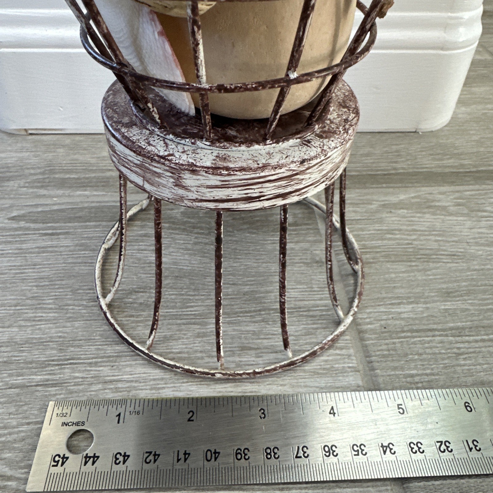 Beach Decore, Decorative Cage With Real Shells And Dried Ocean Plants Theme