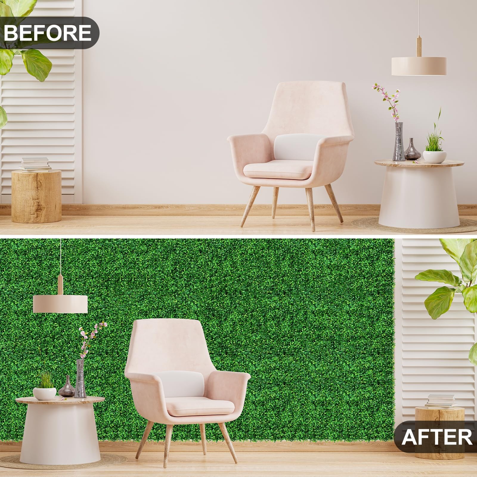 12Pcs 10″ x 10″ Grass Wall Panels, Anti-Fade Greenery Wall