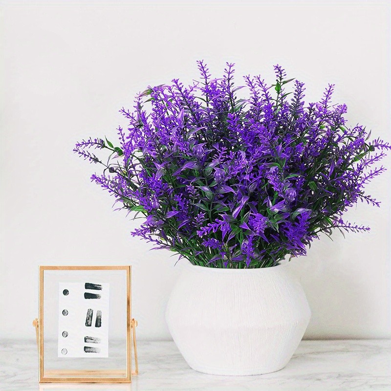 10 Bundles Artificial Lavender Flowers UV Resistant Fake Plants Indoor Outdoor