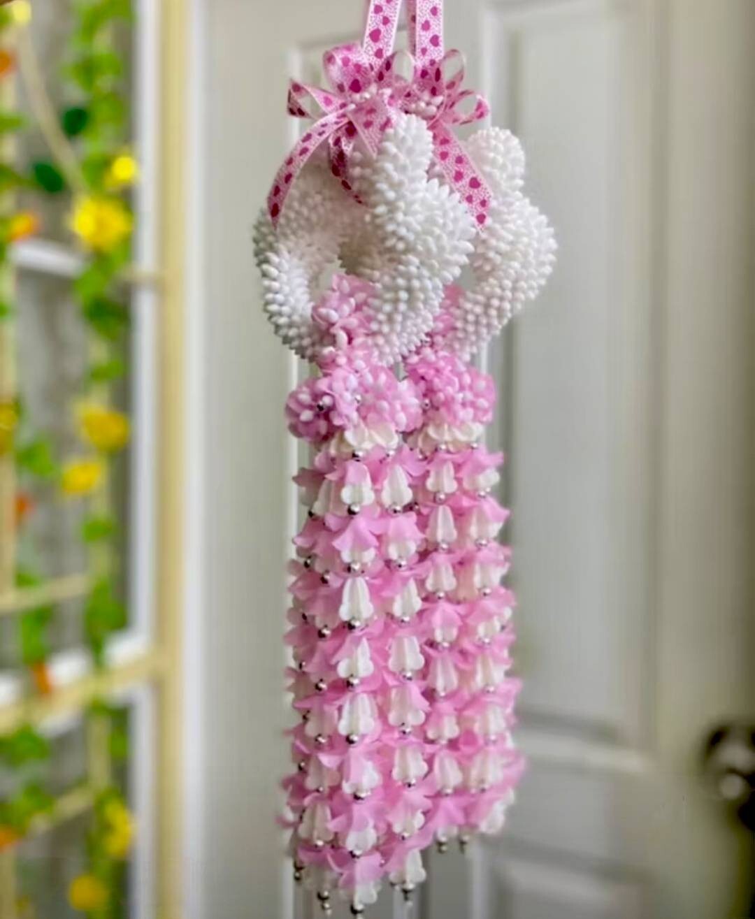 16*36 Cm. Spiral Garland Round Hand Artificial Gardenia Plastic Alternate Petals