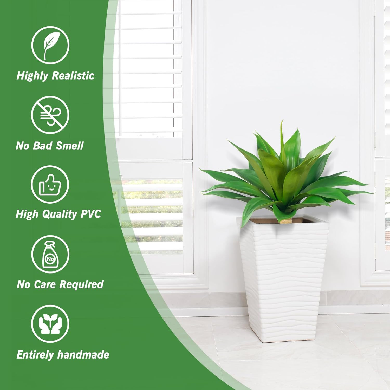 Large UV Resistant Artificial Agave Plants – 28″ Indoor/Outdoor Decor (2 Pack)