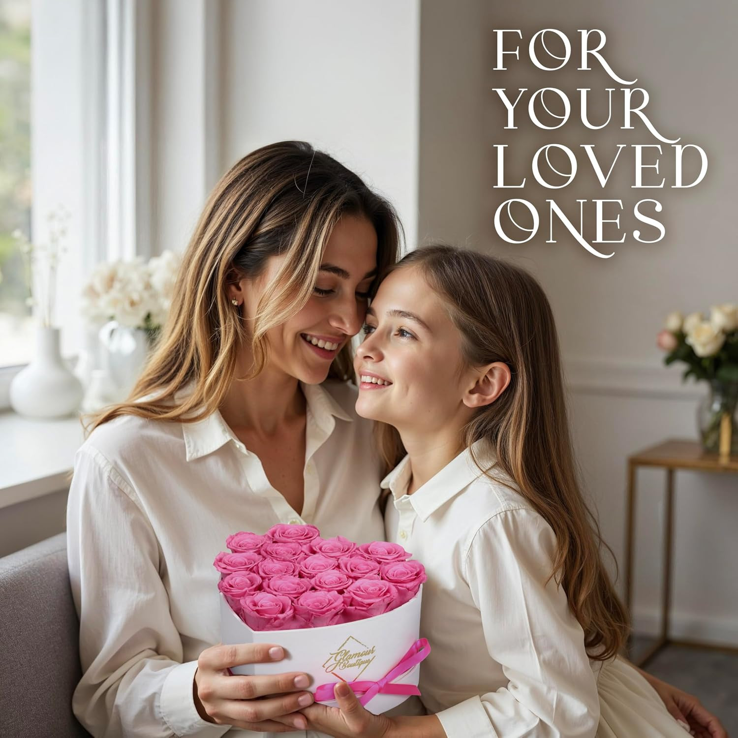 Preserved Roses in a Box – Gifts for Her, Wife & Mom, Rose Flowers Forever Decor