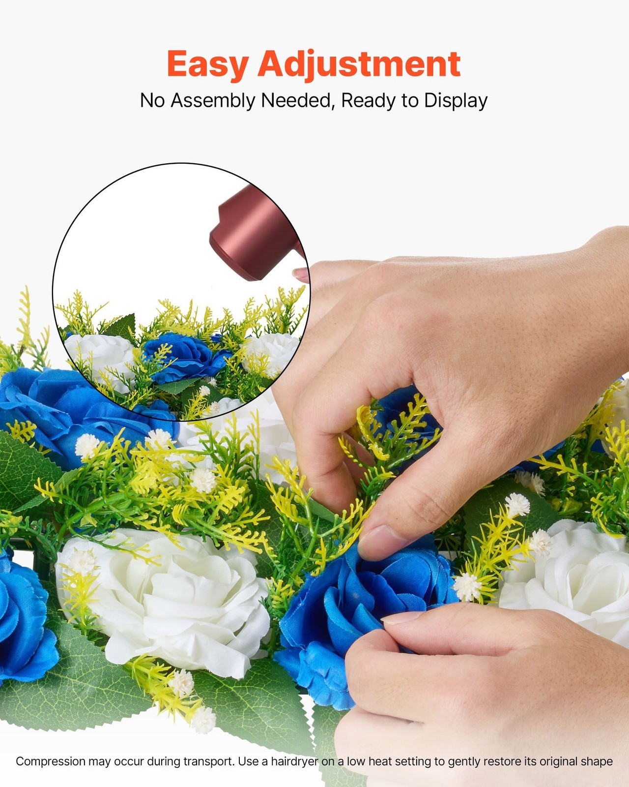 Natural Vivid Artificial Flower Balls 10PCS, 19.7×8.7in, Elegant Event Decor