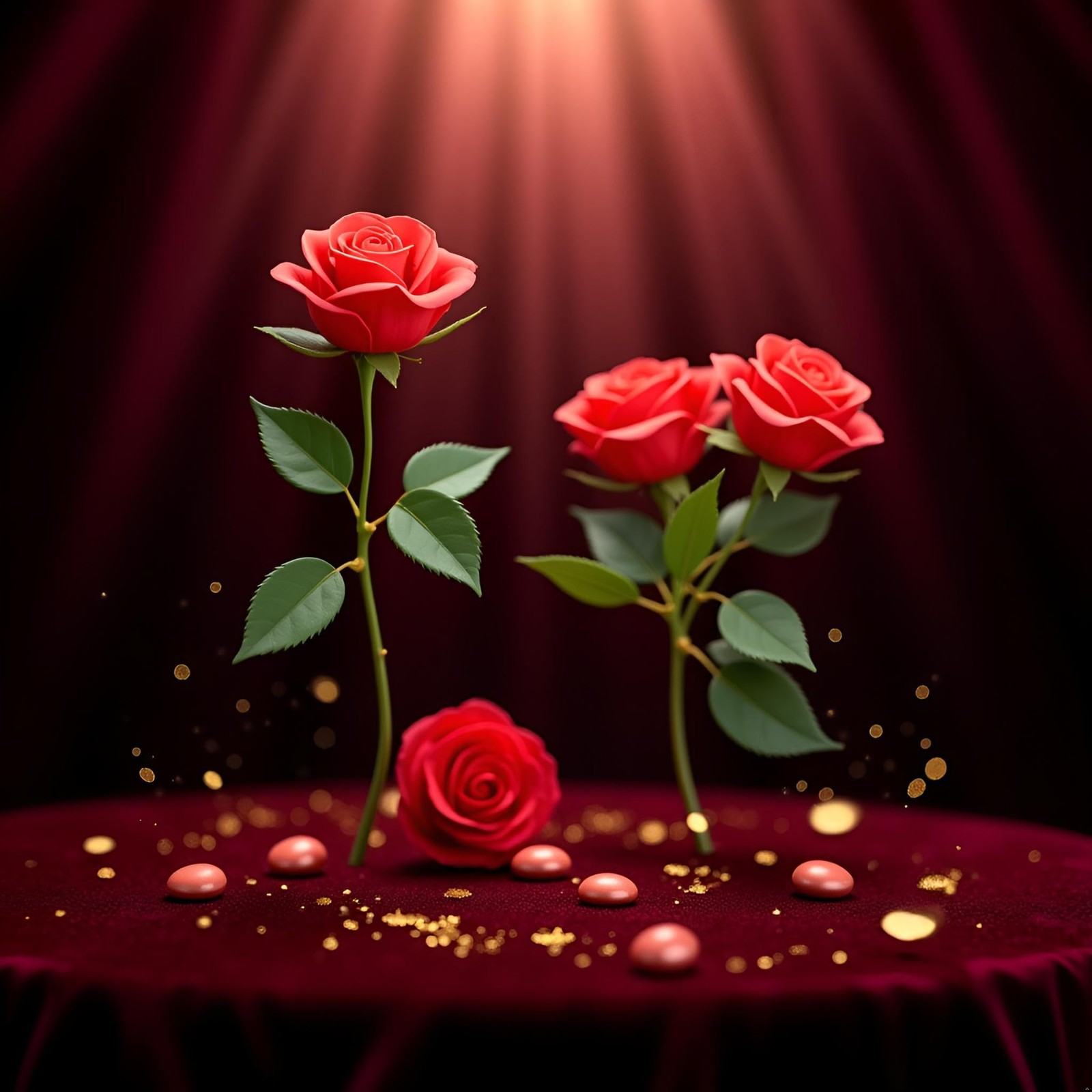 5Pcs Red Rose – Instant Blooming Flower Trick for Close-Up , Collapsible Stag…