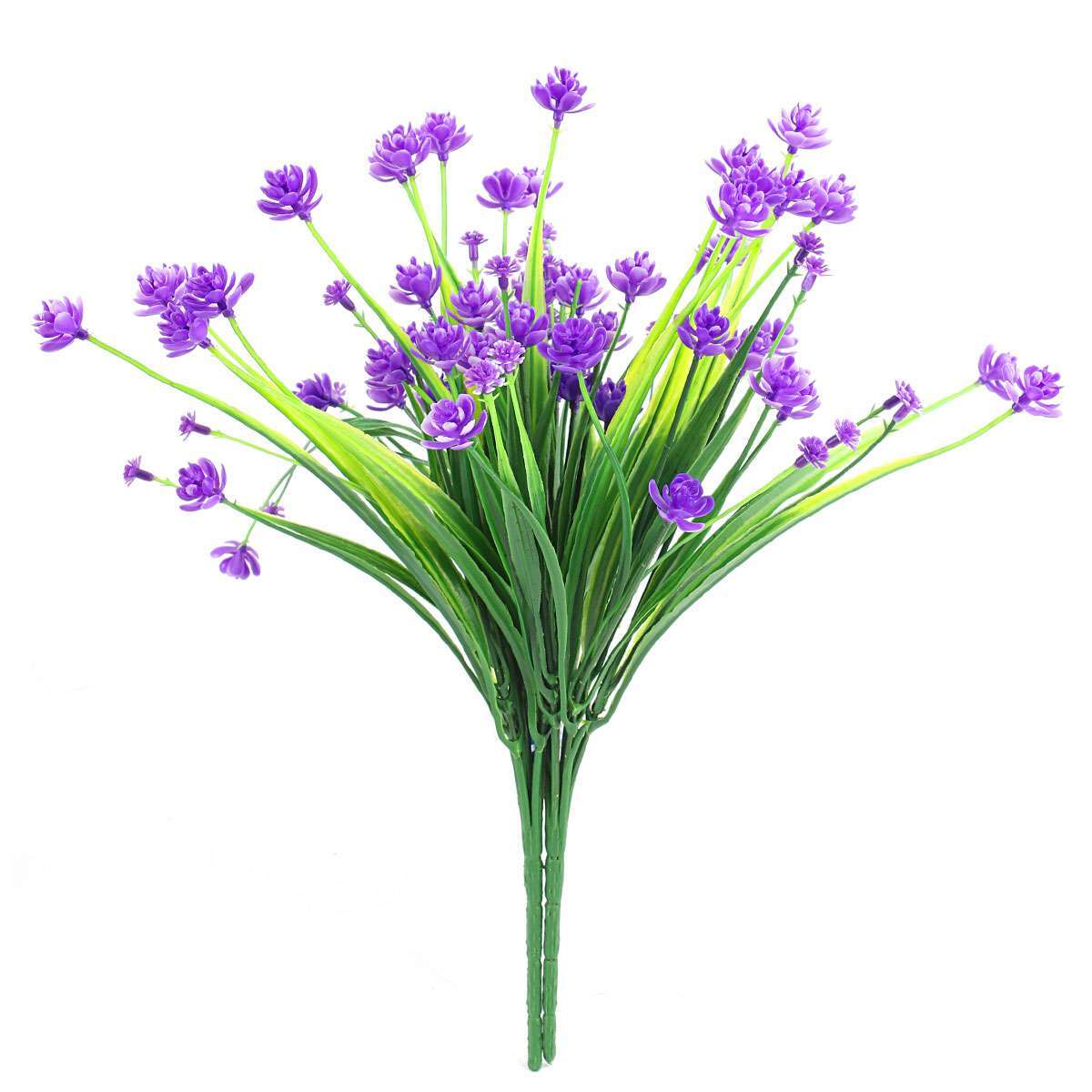 2 Bundles Artificial Fake Plastic Flowers for Outdoor Decoration UV Resistant