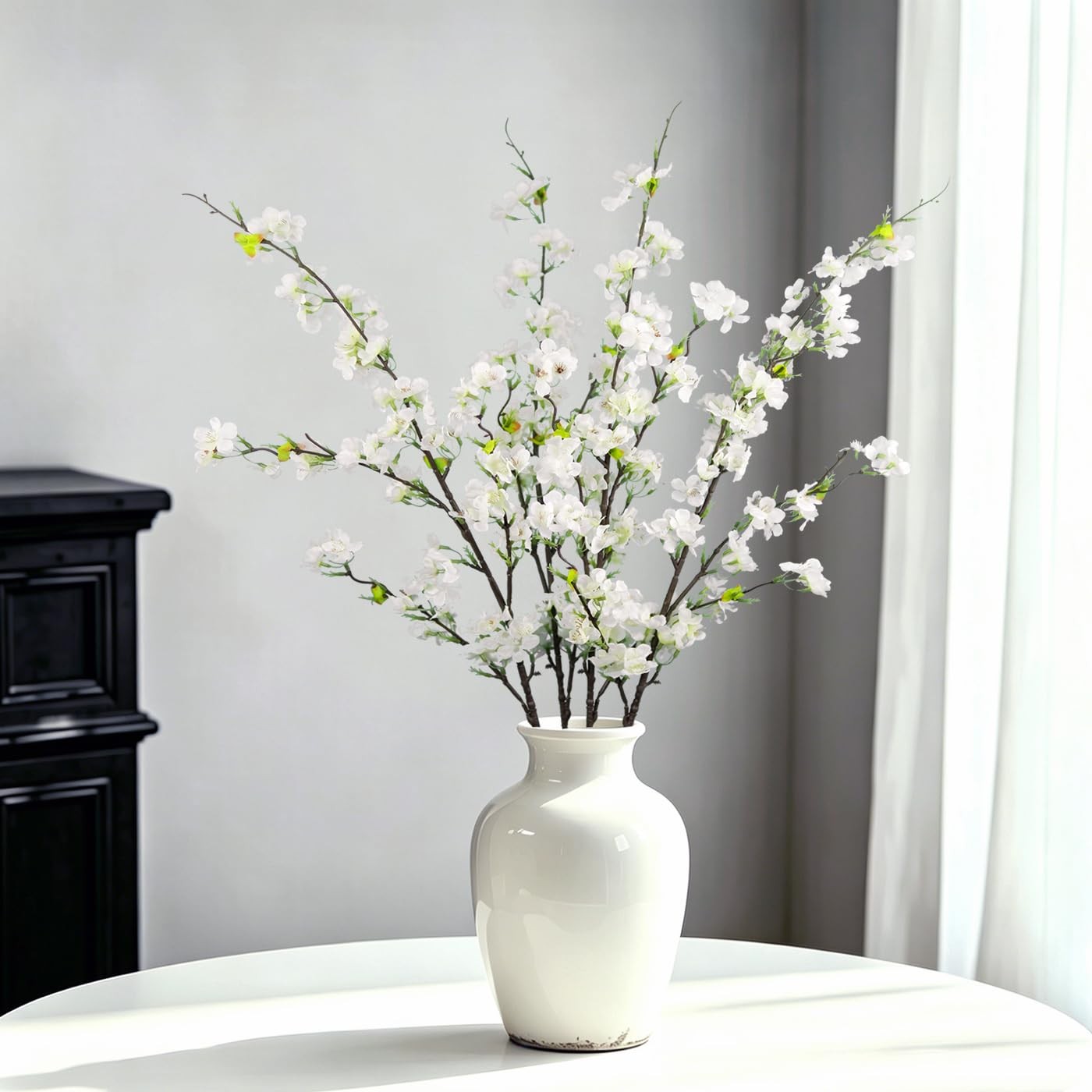 Kainonnan 4Pcs Artificial Cherry Blossom Flowers 43 Inch Long Stem Cherry Blo…