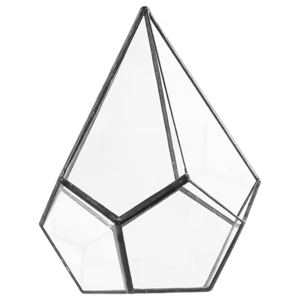 Geometric 5 In. X 8 In. Glass Cone Terrarium