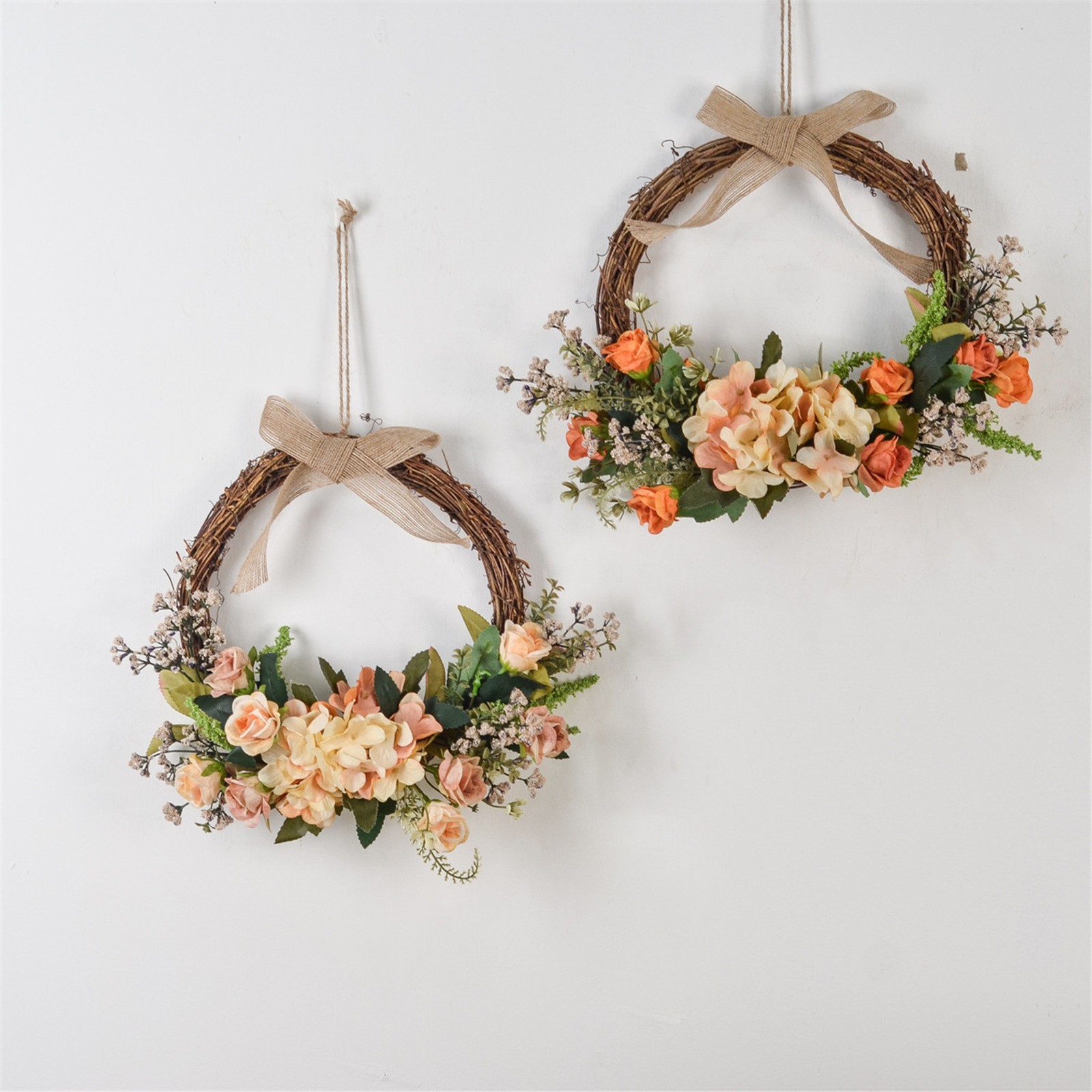 Front Door Garland Rattan Wreath Ornament Decoration Home Hanging Flower Craft