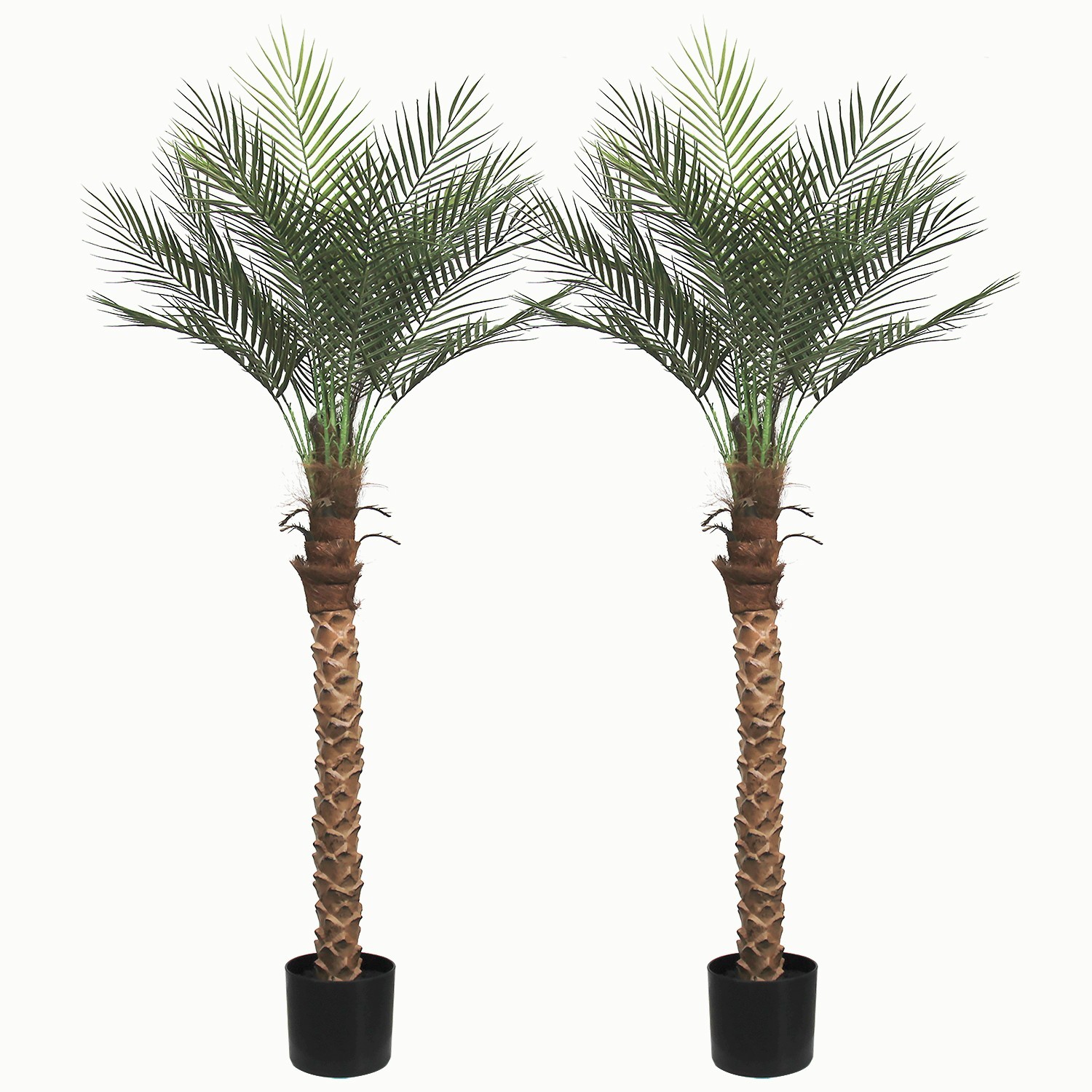 150cm Artificial Coconut Palm Single Stem 2 Pcs Realistic Fake Plant Home Garden