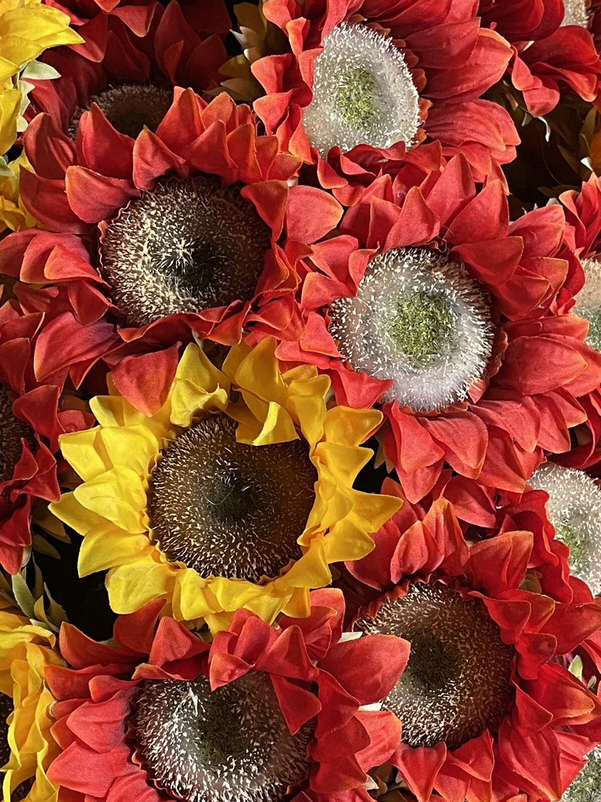 new artificial sunflower high quality silk dark orange & yellow available 