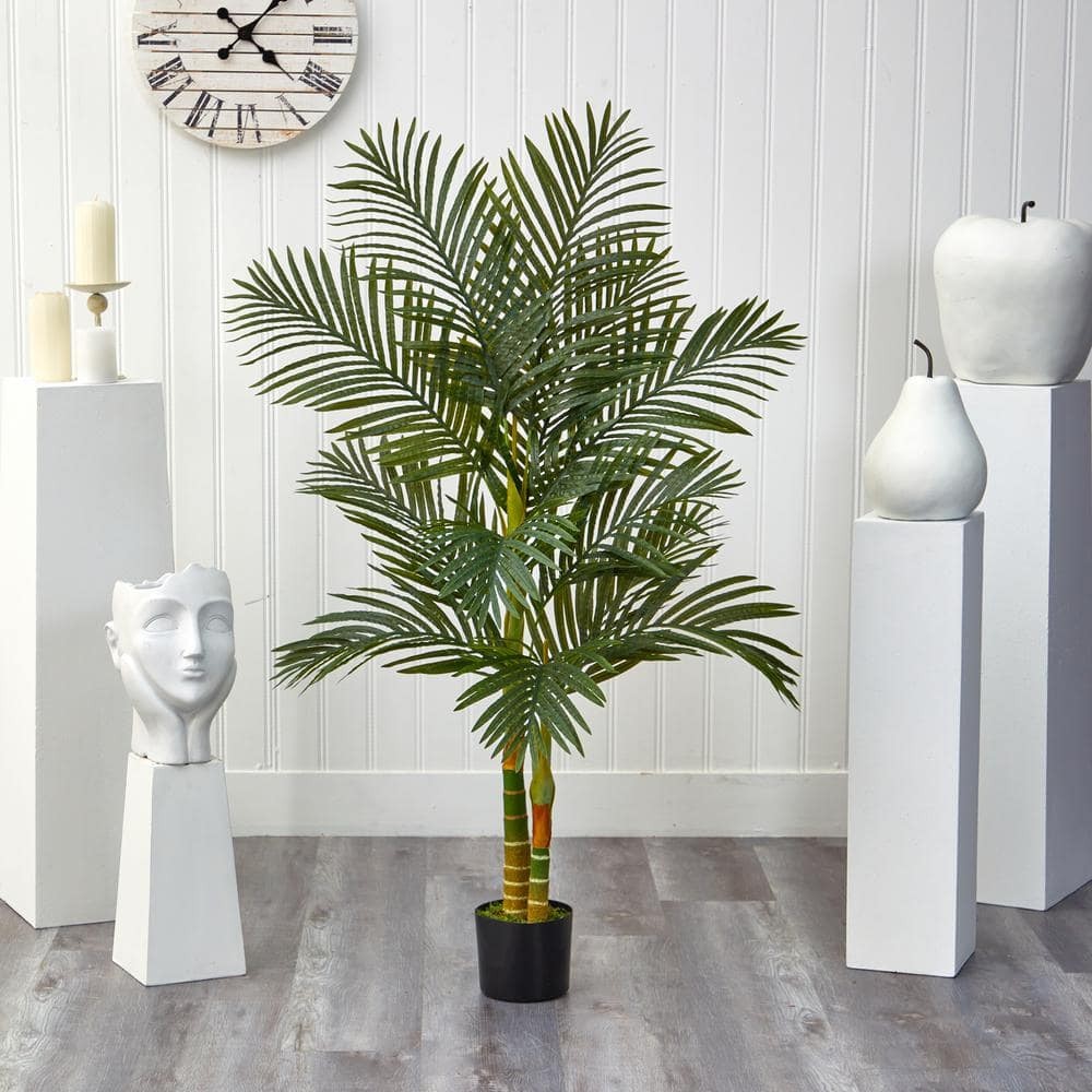 5ft Artificial Double Stalk Golden Cane Palm Tree Home Decoration Indoor Display