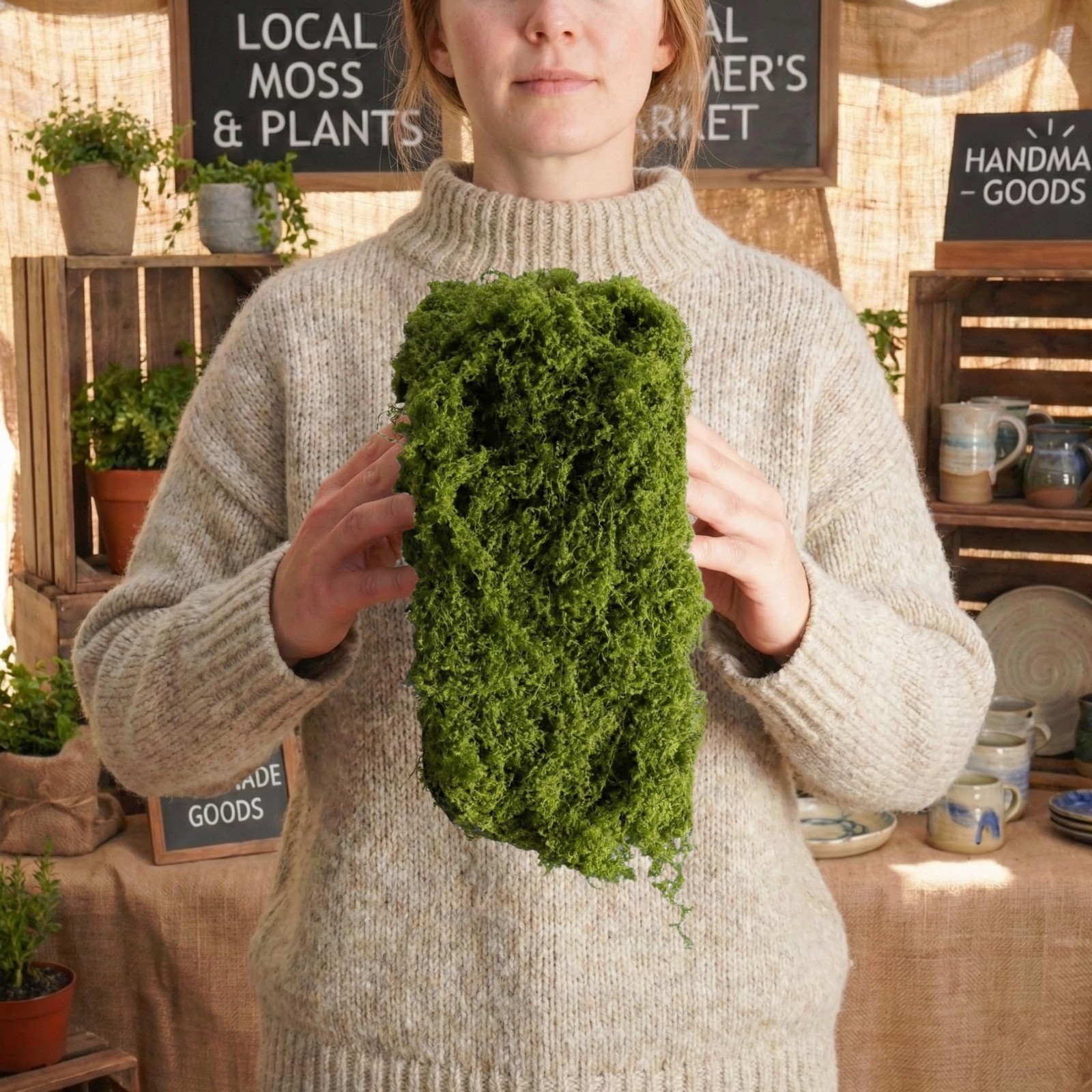 Artificial Moss Table Runner 4x47in Faux Grass Mat for Wedding Fairy Garden, New