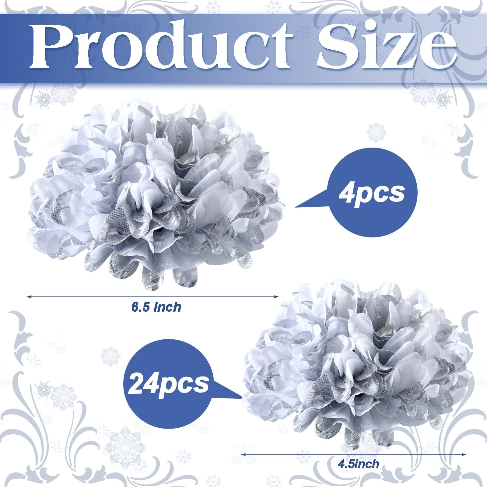 Homecoming Mum Flower Decoration 6.5/4.5 Inch Artificial Chrysanthemum 28 PCS