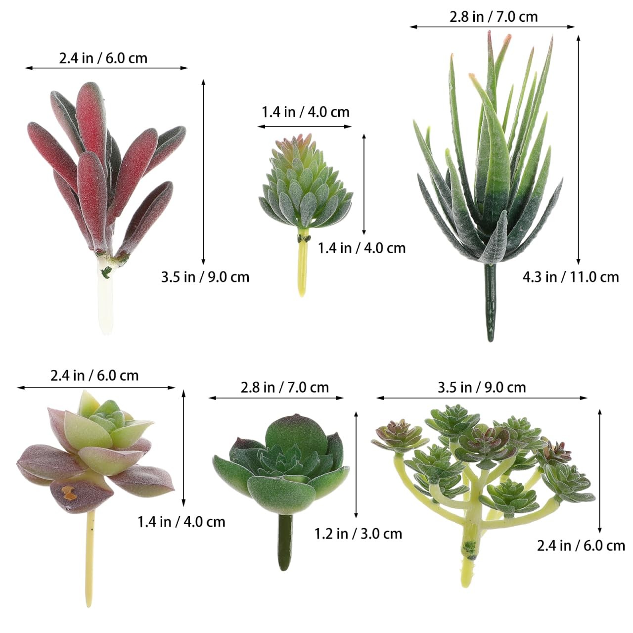 6pcs Simulated Succulents Artificial Plants for Outdoors Mini Fake Plants Hou…