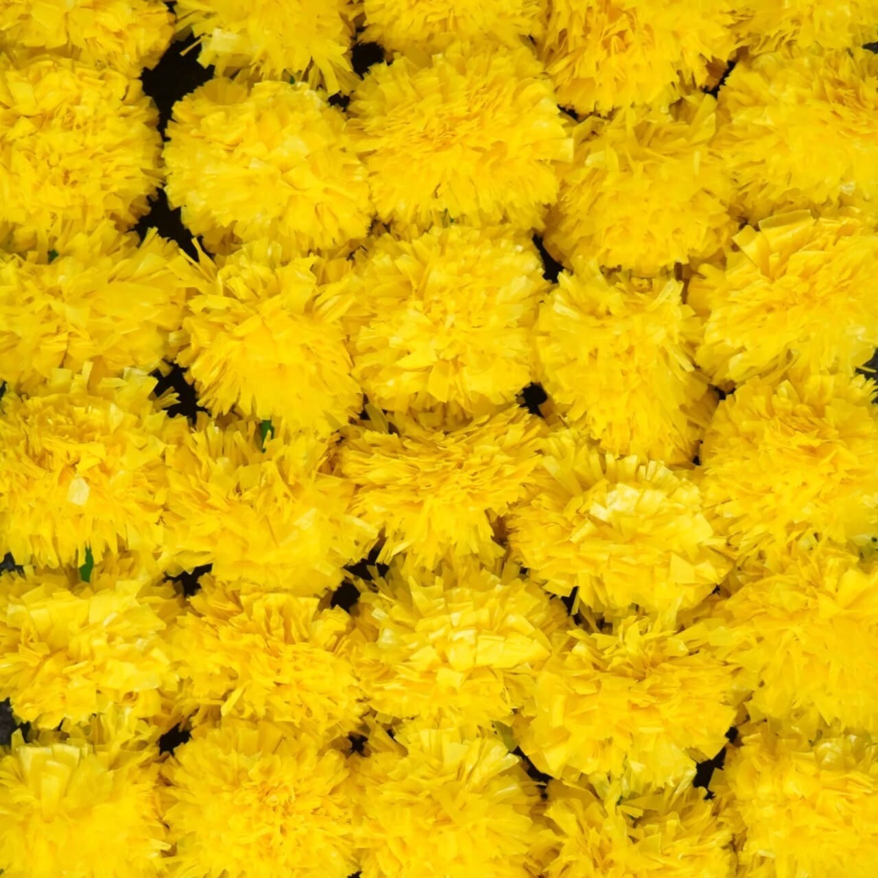 Artificial Marigold Flower Garlands Diwali Indian Wedding Decoration Yellow 5 ft
