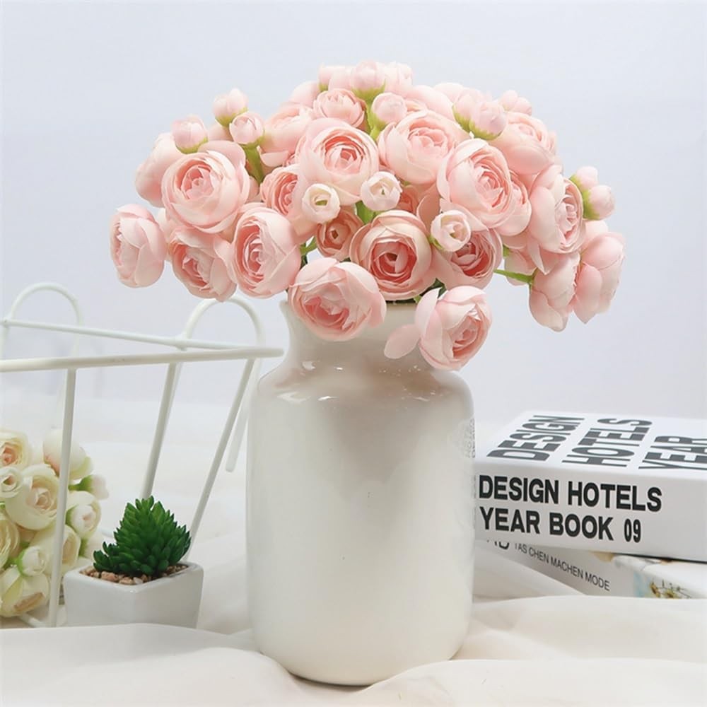 18Pcs Ranunculus Artificial Flowers Fake Wedding Flowers DIY Bouquets Home Decor