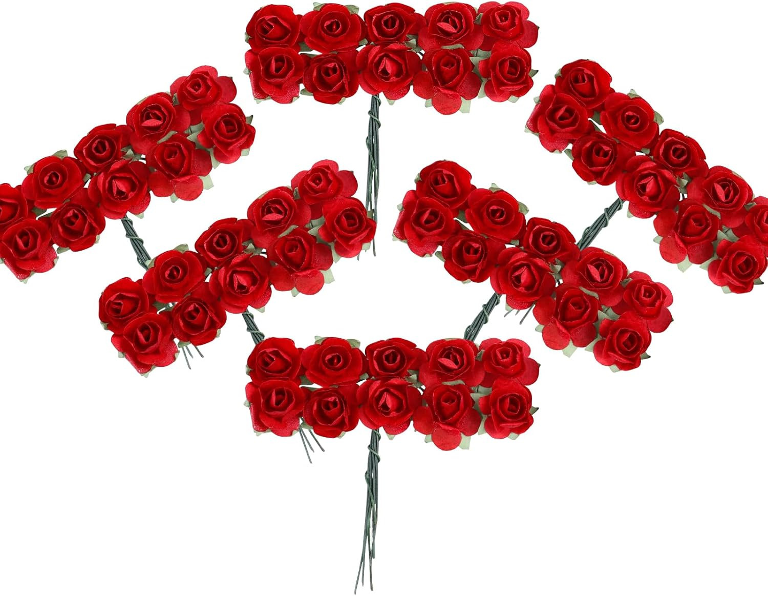 120Pcs Mini Paper Flowers,Mulberry Paper 1/2″ Artificial Rose Flower
