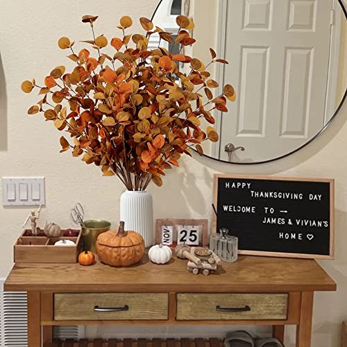 6 Pcs Artificial Eucalyptus Stems – Autumn Leaf Branches – Autumn Leaves