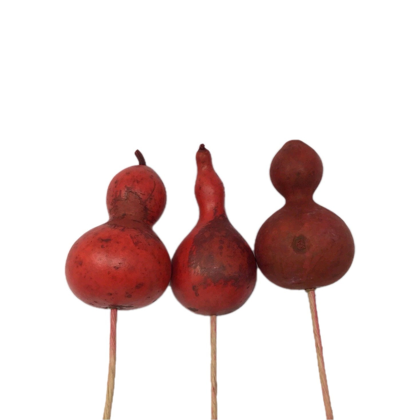 Artificial Gourd Floral Pick Red 3 Picks 20” Long Basket Vase Filler Vintage