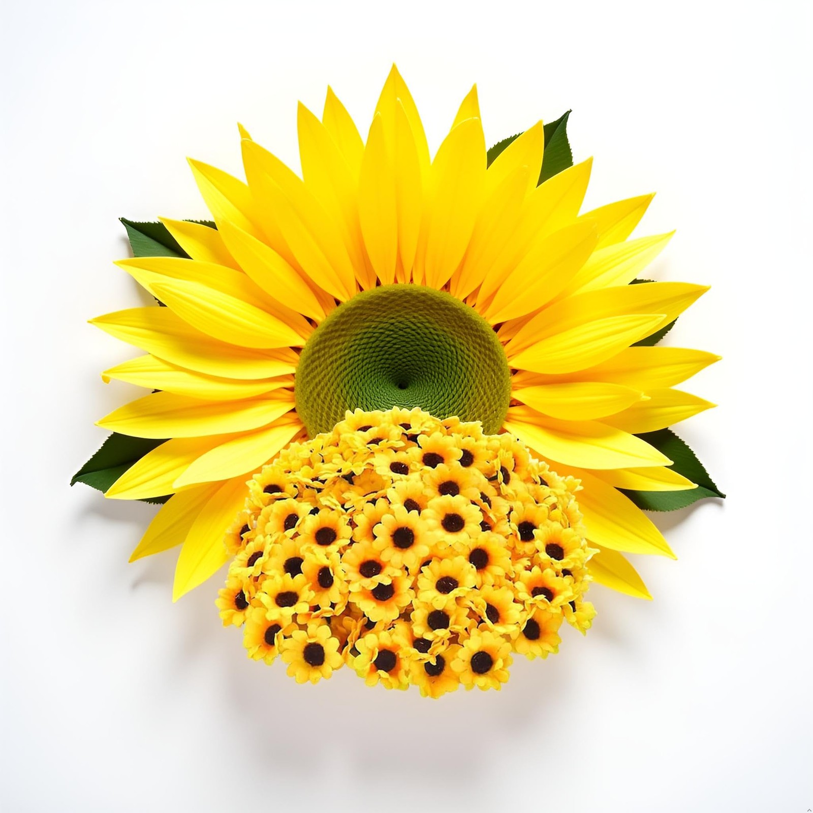 Sunflowers Artificial Flower Heads 100 PCS Yellow Mini Fake Fabric Craft Decor