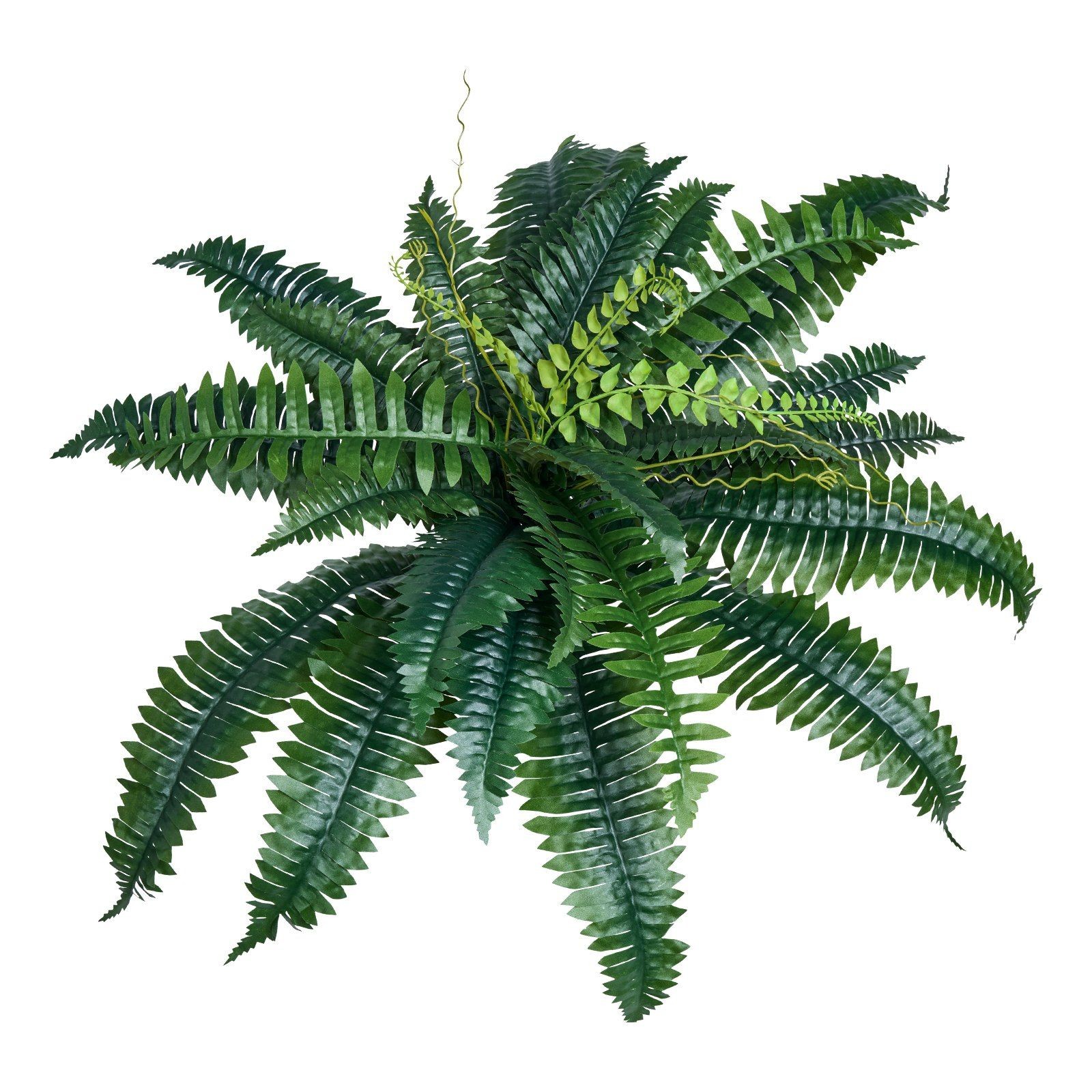 2pcs Dense Fake Fern, 31-34in Spread, Fade-Resistant PE+Silk Leaves