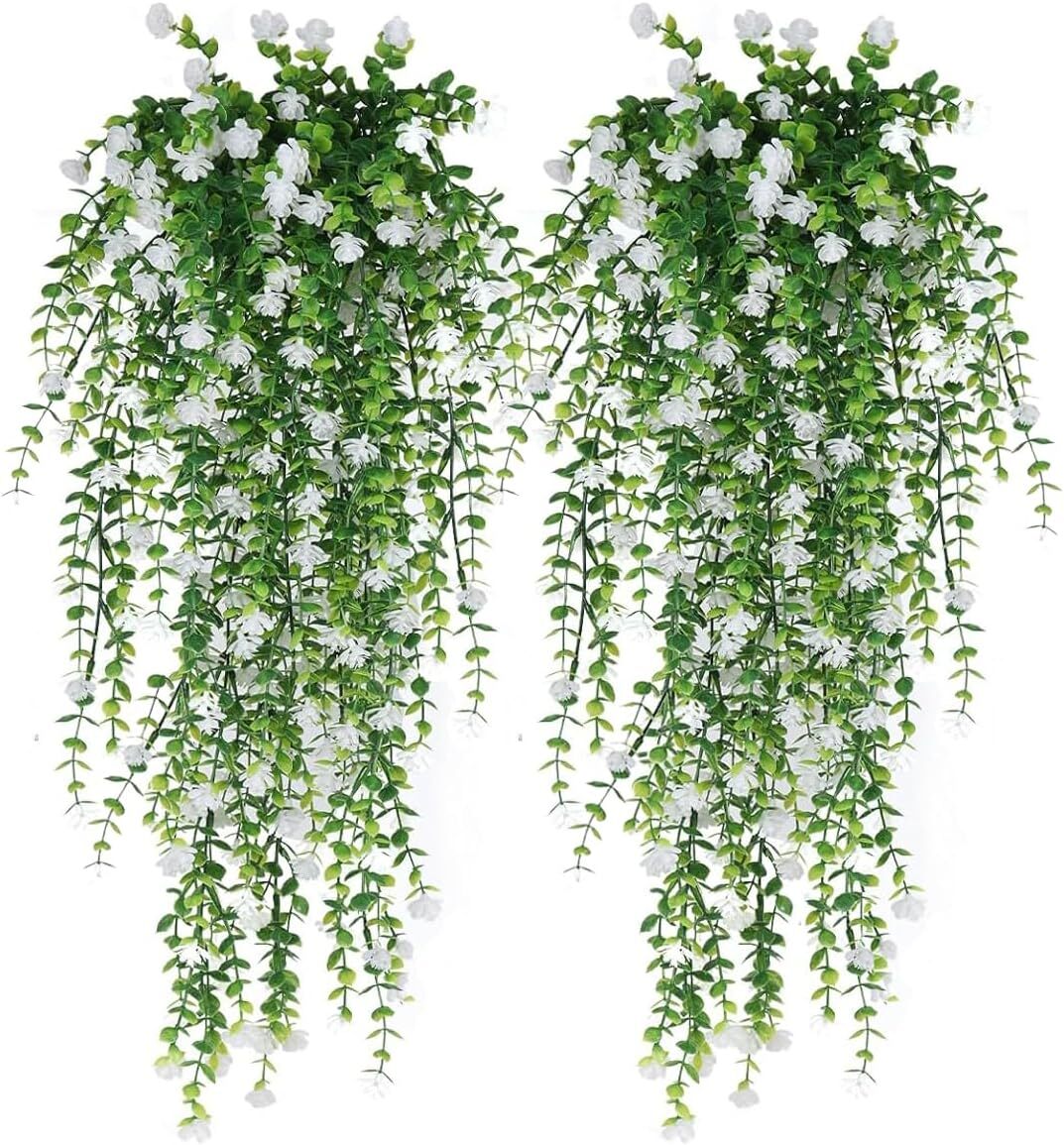 4Pcs Artificial Hanging Plants Fake Boston Ferns Wall Home Garden Outdoor Decor