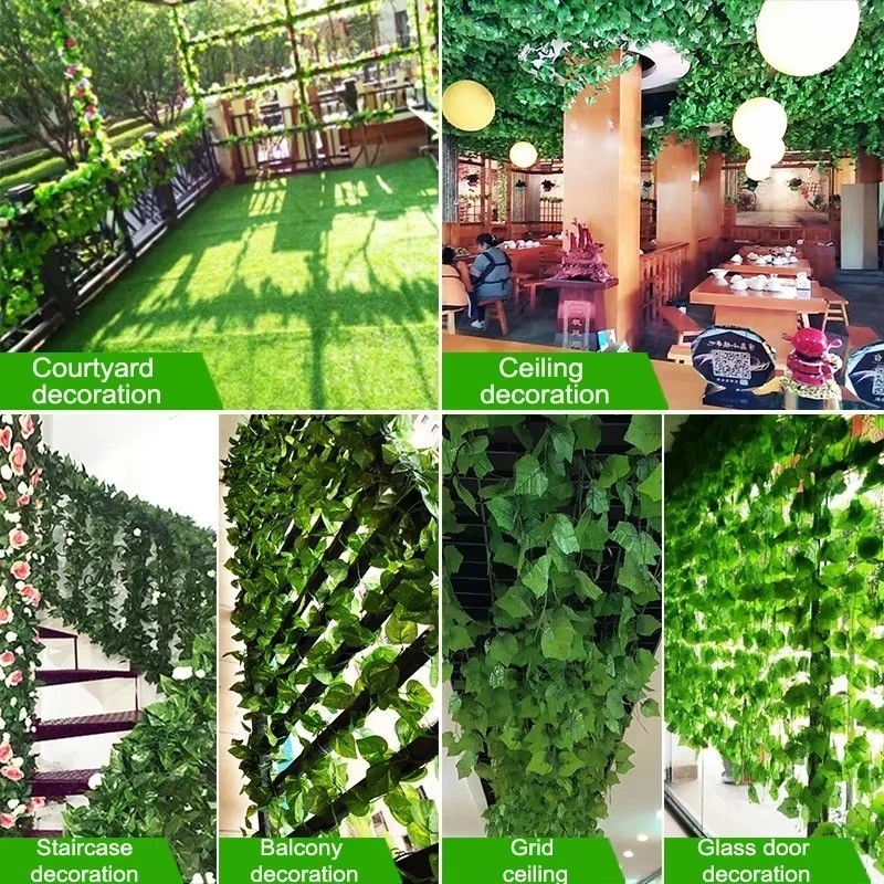 21M Artificial Green Leaves Ivy Vine Garland Creeper Rattan Fake Leaf Plants Han