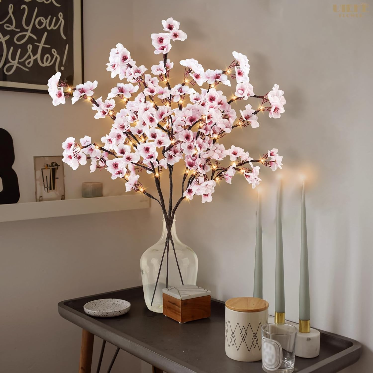 Battery-Operated Cherry Blossom Branch Lights – 3PCS for Indoor & Outdoor Decor