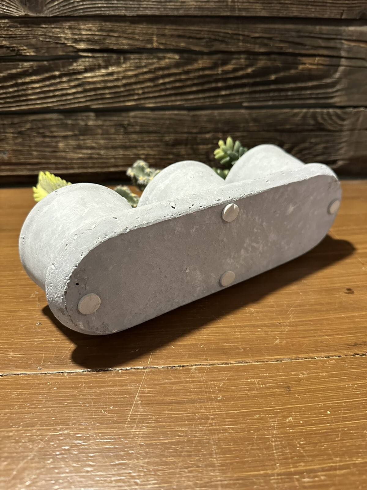 Faux Succulents In Concrete Planter Stone Gravel Set Of 3 (Trio) One Piece