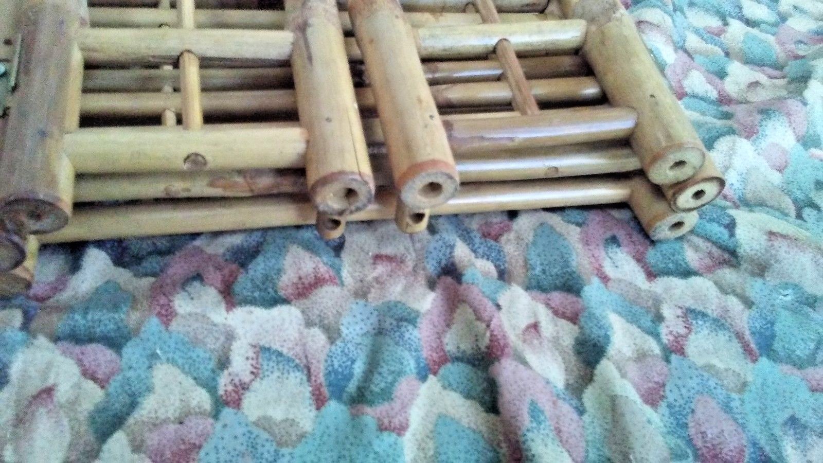 Handmade Bamboo Self 2 Shelves Folding Cover With Palm Tree On Top