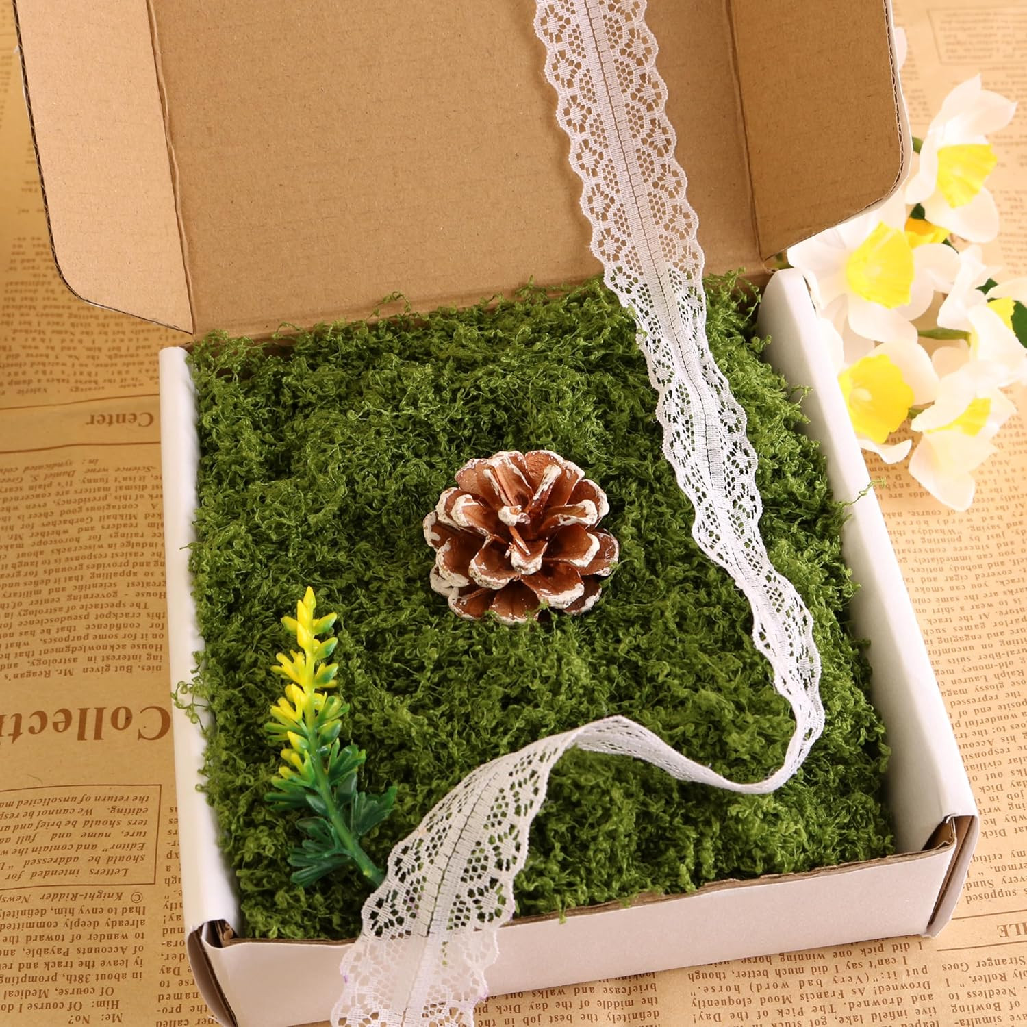 Green Simulated Moss, Forest Colored Filamentous Artificial Grass, Used for Land
