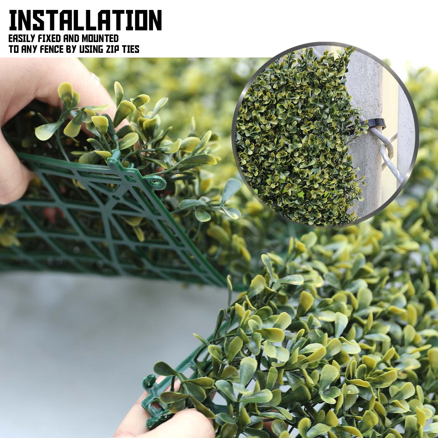 20×20″ Artificial Faux Yellow Pittoso Fence Screen Greenery Wall Decor Panel