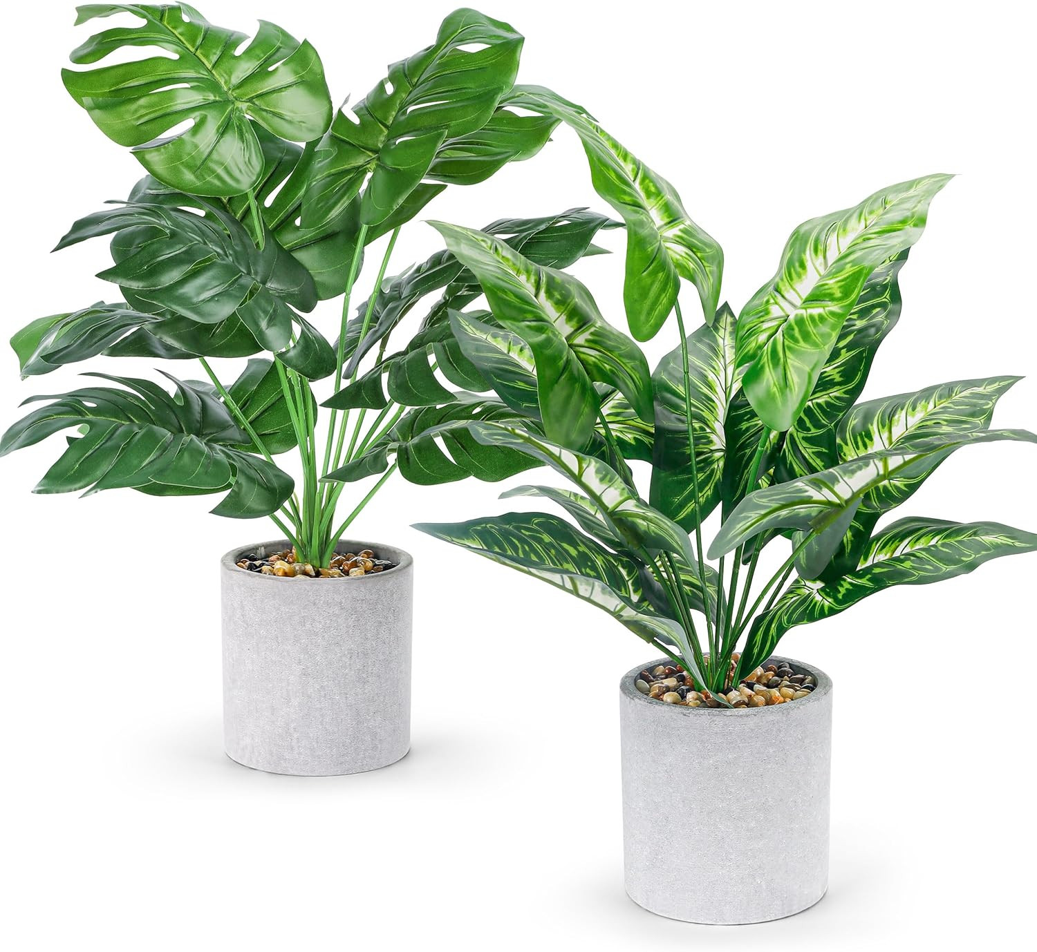 Set 2 Plantas Artificiales 16 Pulg Plantas Tropicales Falsas Decoracion Oficina