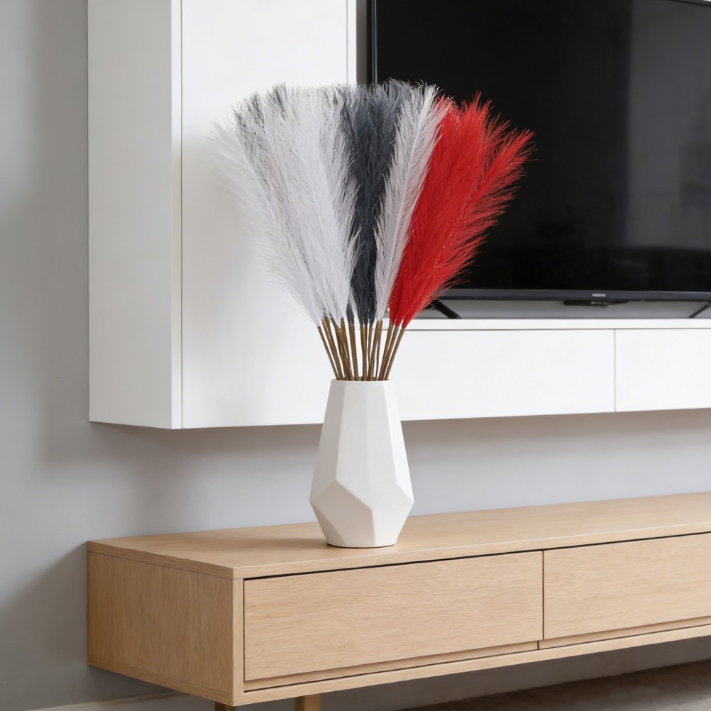 30pcs Patriotic Artificial Stems, Faux Reed Grass