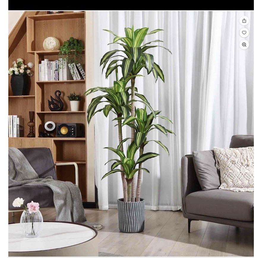 Artificial Dracaena Tree in Decorative Green Planter for Modern Home Décor